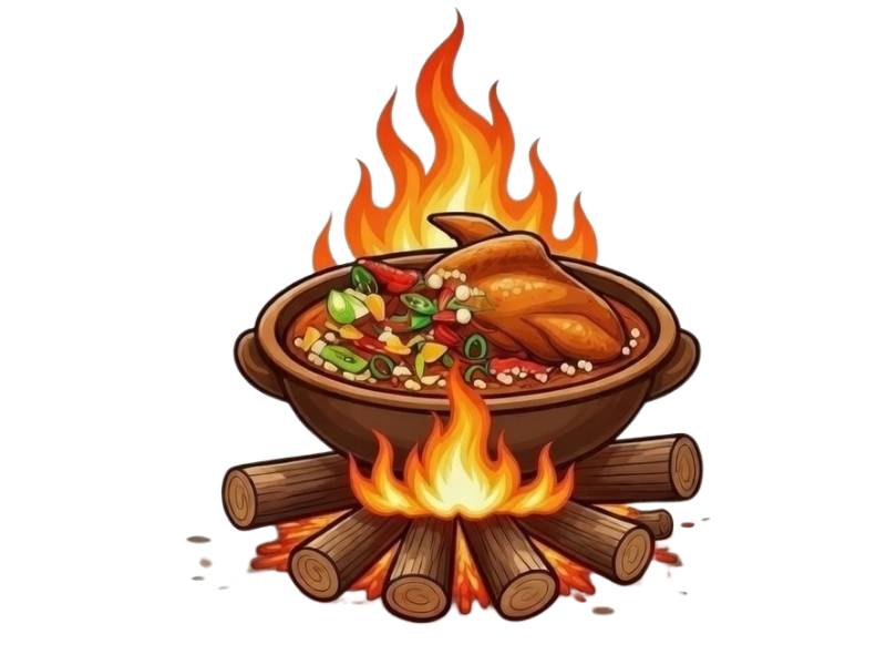 Warm interior of Feast of Africa restaurant with African-inspired decor and dining area